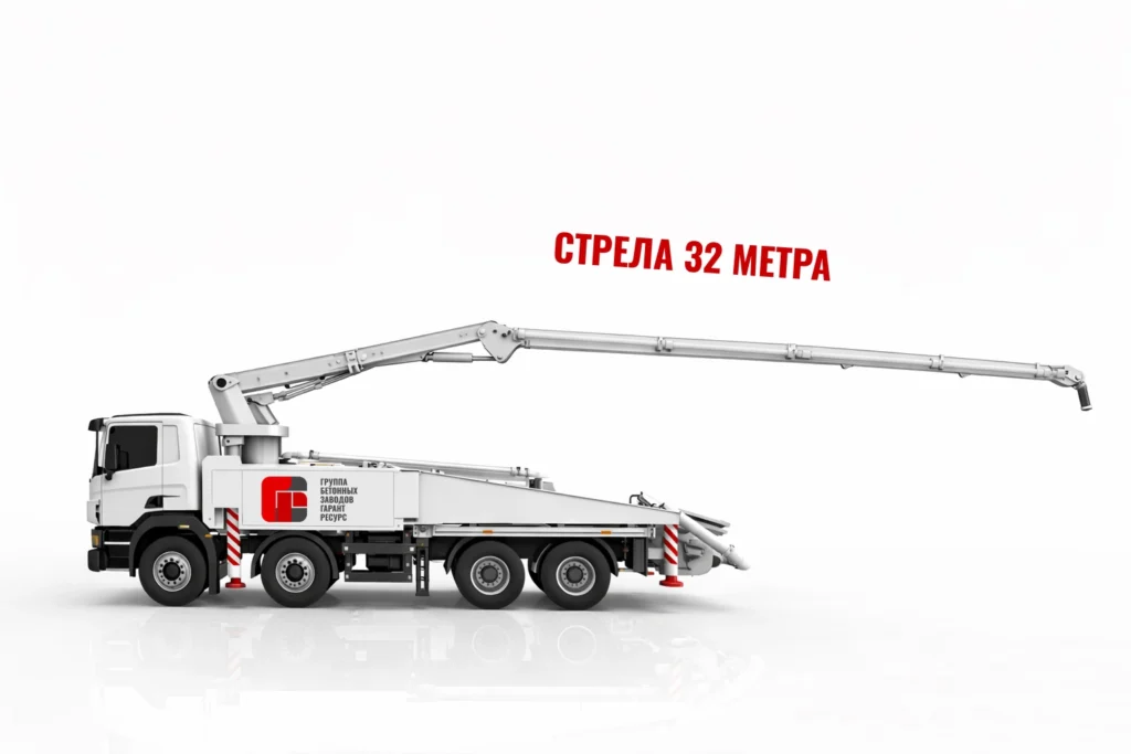 Автобетононасос со стрелой 32 м для подачи бетона в Краснознаменске и области